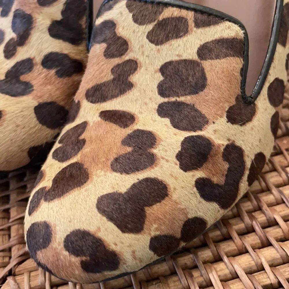 *DONALD J PLINER* Sz 6 Leopard Print CalfHair Wedge
